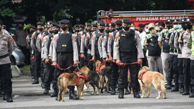 Ilustrasi pengamanan aparat gabungan TNI-Polri