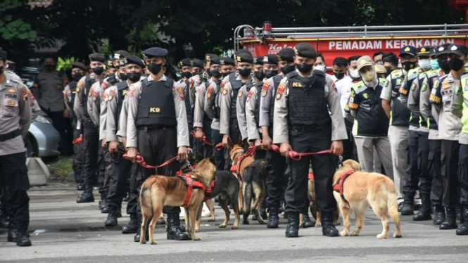 Ilustrasi pengamanan aparat gabungan TNI-Polri