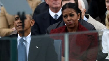 Barack Obama dan Michelle Obama saat pelantikan Donald Trump