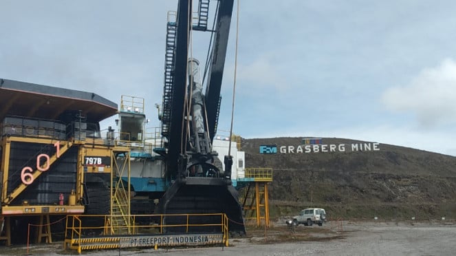 Lokasi tambang terbuka Grasberg PT Freeport Indonesia di ketinggian 4.200 meter di atas permukaan laut (mdpl).