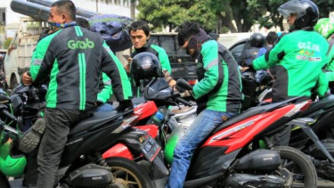 Mitra pengemudi ojek online (ojol).