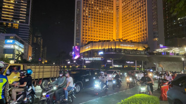 Kondisi Lalu Lintas malam Takbiran di Bundaran HI