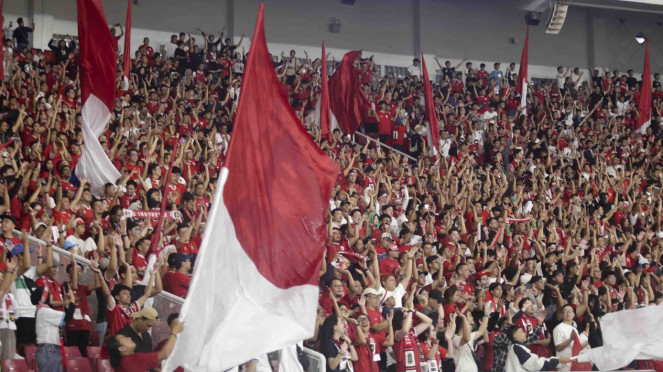 Suporter Timnas Indonesia vs Filipina di Kualifikasi Piala Dunia