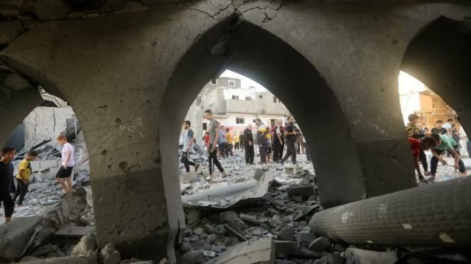 VIVA Militer: Masjid Ibnu Utsman Gaza hancur diantam rudal Israel