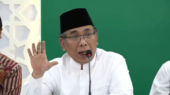 Ketua Umum PBNU KH Yahya Cholil Staquf atau Gus Yahya di kantor PBNU Jakarta
