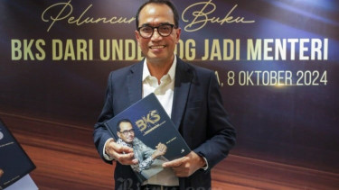Eks Menteri Perhubungan Budi Karya Sumadi di acara peluncuran buku 'BKS Dari Underdog Jadi Menteri'