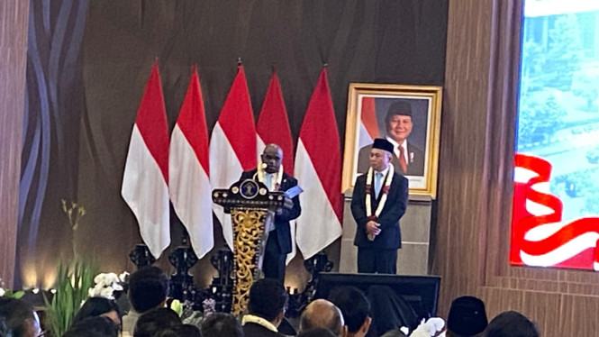 Menteri HAM Natalius Pigai dan Wakil Menteri HAM Mugiyanto Sipin