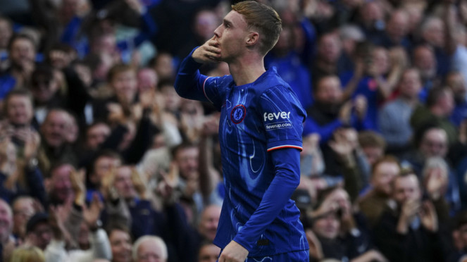 Pemain Chelsea, Cole Palmer rayakan gol