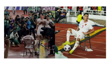 Gaya Marselino Ferdinan Duduk di Kursi saat Selebrasi Jadi Sorotan