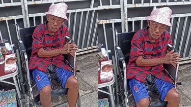 Kondisi pak Tarno saat berjualan