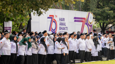 Pegawai Kemenag saat hadiri Hari Amal Bhakti di Jakarta