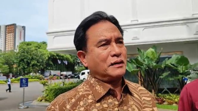 Menteri Koordinator bidang Hukum, HAM, Imigrasi dan Pemasyarakatan (Menko Kumham Imipas) Yusril Ihza Mahendra di Kompleks Istana Kepresidenan, Jakarta Pusat, Kamis, 20 Februari 2025.