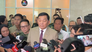 Menteri Pertahanan (Menhan), Sjafrie Sjamsoeddin di Kompleks Parlemen, Senayan, Jakarta Pusat
