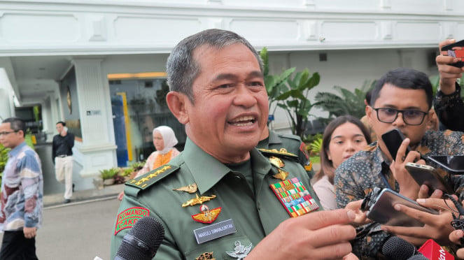 Kepala Staf TNI Angkatan Darat (KSAD), Jenderal Maruli Simanjuntak di Kompleks Istana Kepresidenan, Jakarta Pusat, Kamis, 27 Maret 2025