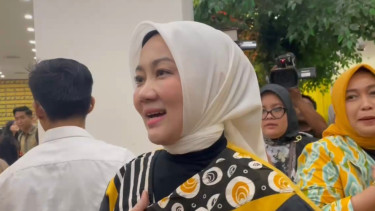 Atalia Praratya menghadiri acara halal bihalal Partai Golkar, Rabu, 16 April 2025