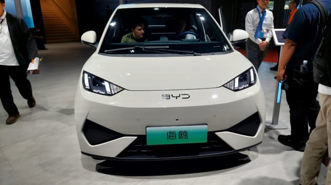 Mobil listrik BYD Seagull di Shanghai Auto Show 2025