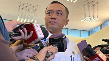 Menteri Sekretaris Negara (Mensesneg) Prasetyo Hadi di Kompleks Parlemen, Senayan, Jakarta Pusat