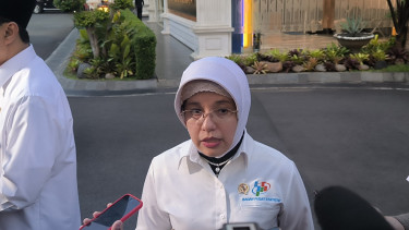 Kepala Badan Pusat Statistik (BPS) Amalia Adininggar Widyasanti di Kompleks Istana Kepresidenan, Jakarta Pusat, Rabu, 30 April 2025