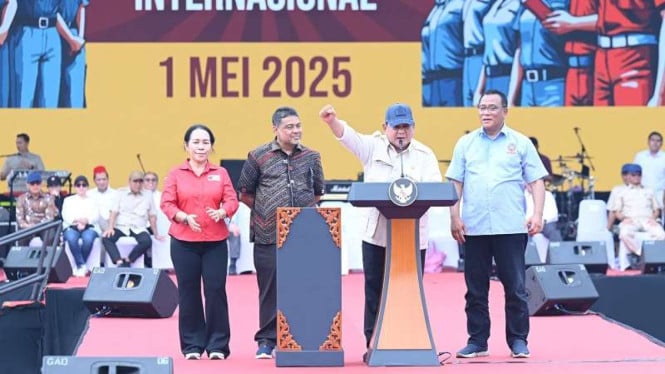 Presiden Prabowo Subianto di peringatan Hari Buruh 2025