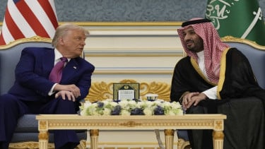 Presiden AS Donald Trump bersama Pangeran Mohammed bin Salman (MBS) di Riyadh