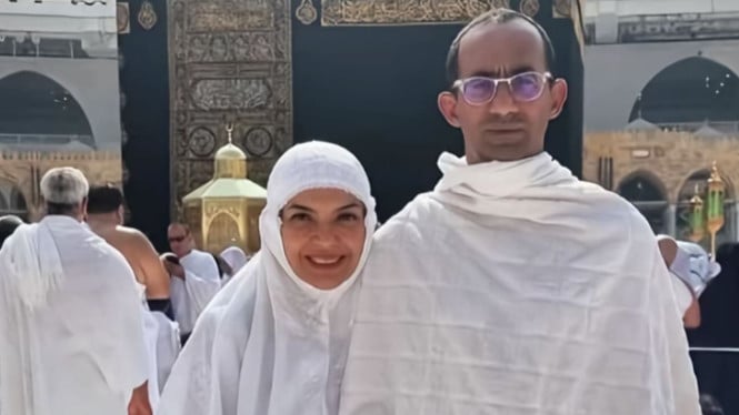 Najwa Shihab bersama sang suami, Ibrahim Sjarief Assegaf.