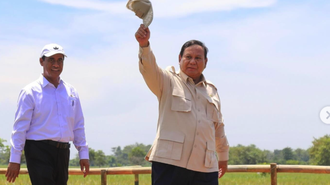 Presiden Prabowo dan Mentan Amran.