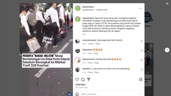  Para Siswa di Kota Depok Siap Berangkat ke Barak Militer untuk Pelatihan