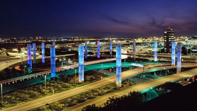 Los Angeles Airport Light Towers, Houston Airport System, Singapore Changi Airport, Doha’s Hamad International Airport, Mumbai’s Chhatrapati Shivaji Maharaj International Airport, Amsterdam Schiphol Airport, New York LaGuardia Airport, Vancouver International Airport, Bangalore’s Kempegowda International Airport, San Francisco International Airport, Los Angeles Airport Light Towers