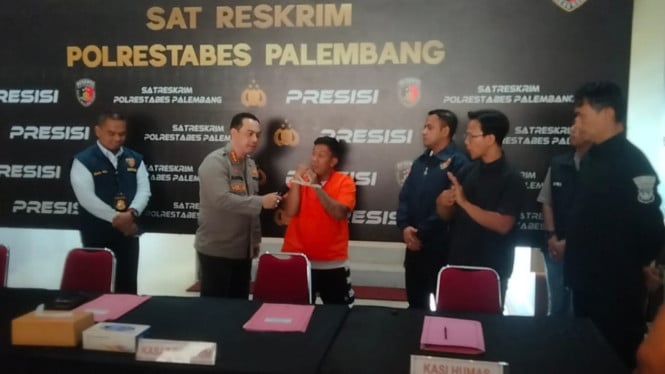 Pelaku utama pembacokan Pengantin di Palembang diamankan Polisi.