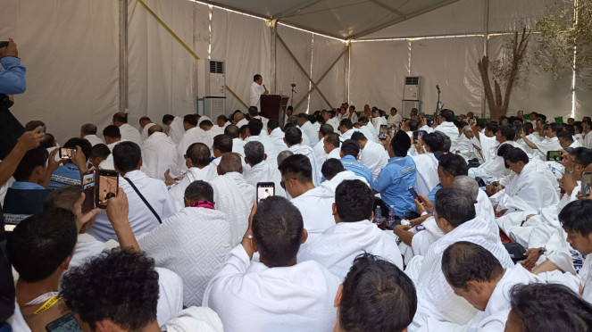 Menag Nasaruddin Umar berikan sambutan sebelum jalani Wukuf di Arafah
