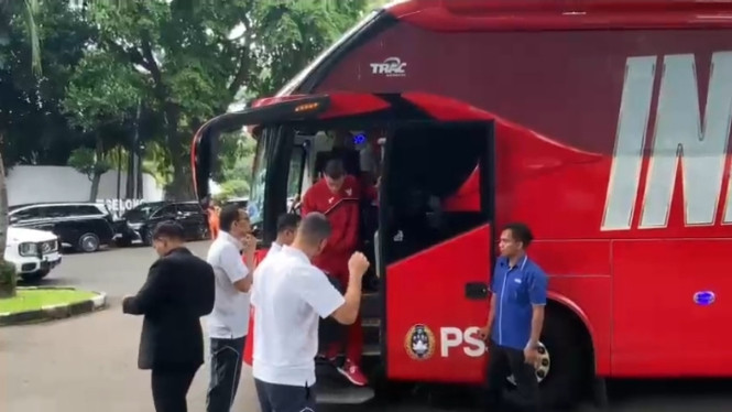 Para pemain Timnas Indonesia tiba di rumah Prabowo Subianto (istimewa)