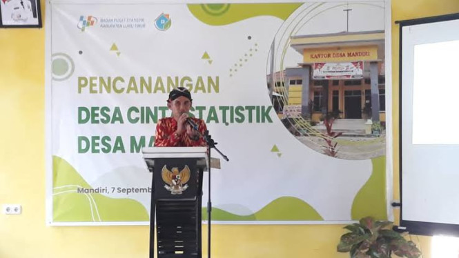 SP, Kepala Desa Mandiri, pada kegiatan pencanangan Desa Cinta Statistik