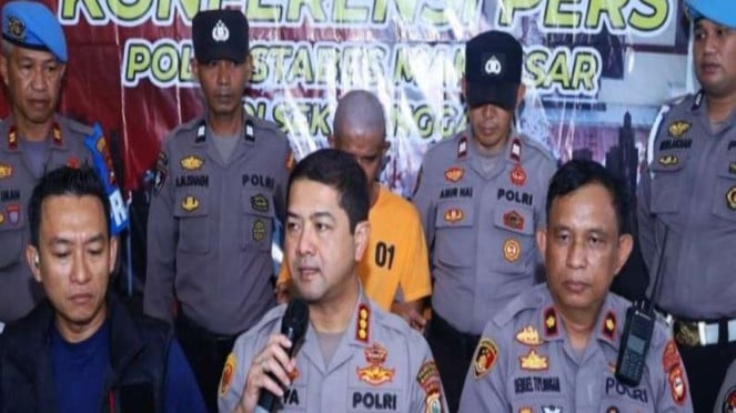 Kapolrestabes Makasar Kombes Pol Arya Perdana (tengah) didampingi jajarannya.