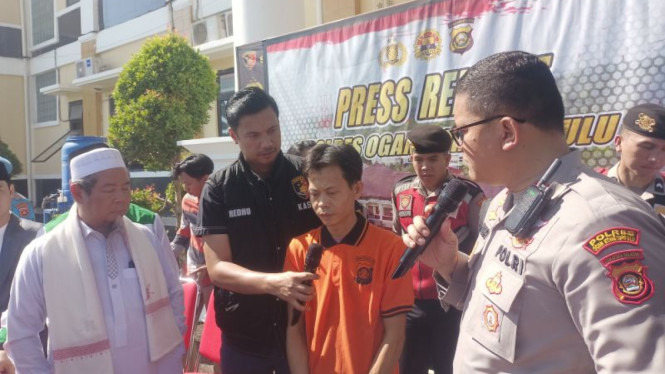 Polisi merilis kasus pencabulan yang dilakukan pimpinan ponpes