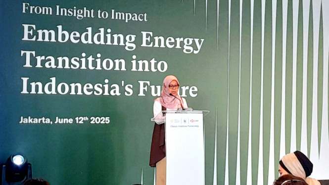 [Direktur Aneka EBTKE Ditjen EBTKE Kementerian ESDM, Andriah Feby Misna, di acara 'Climate Solutions Partnership (CSP) 2025' di kawasan SCBD, Sudirman, Jakarta Selatan, Kamis, 12 Juni 2025]