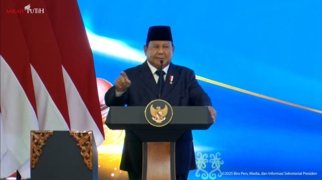 Presiden Prabowo Subianto di acara Pengukuhan Hakim (Tangkapan Layar YouTube Sekretariat Presiden)