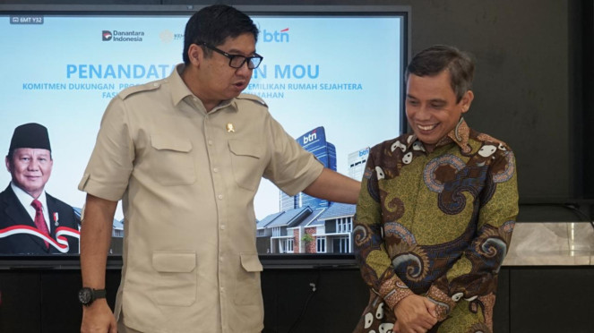 Menteri Perumahan dan Kawasan Permukiman (PKP) Maruarar Sirait dan Direktur Utama BTN Nixon LP Napitupulu