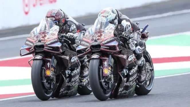 Marc Marquez dan Francesco Bagnaia di MotoGP Italia 2025