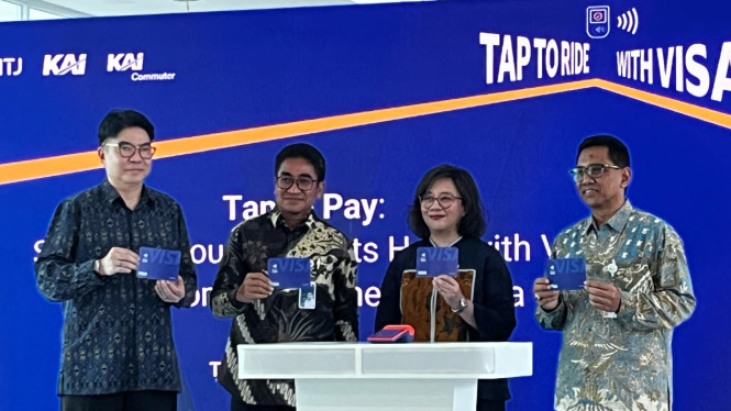 PT Moda Integrasi Transportasi Jabodetabek atau MITJ bersama Visa Worldwide Indonesia luncurkan Visa contactless