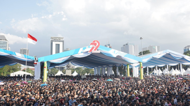 Warga hadiri peringatan Hari Bhayangkara ke-79 di Monas (dok:istimewa)