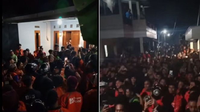 Massa driver ojok menggeruduk rumah warga di Godean, Sleman, Sabtu dini hari