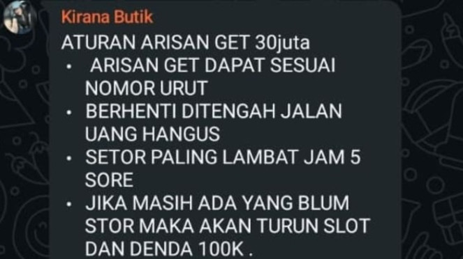 Aturan arisan yang dibuat oleh istri polisi di Manggarai Barat
