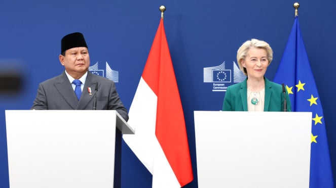 Presiden RI Prabowo Subianto dengan Presiden Komisi Eropa Ursula von der Leyen