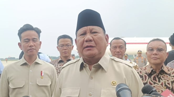 Presiden RI Prabowo Subianto di Lanud Halim Perdanakusuma, Jakarta Timur