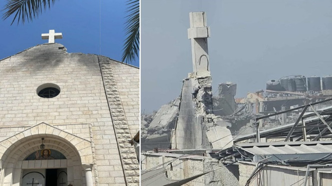 Gereja Katolik Keluarga Kudus di Kota Gaza diserang bom Israel