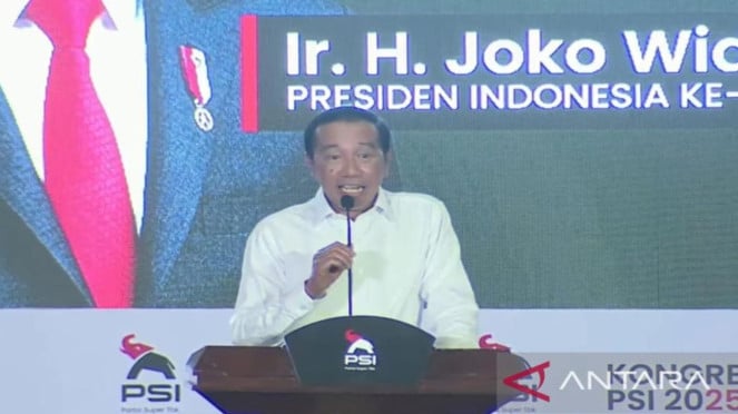 Presiden Ke-7 RI Joko Widodo atau Jokowi di acara kongres PSI