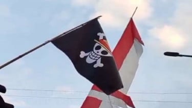 Viral bendera One Piece bersanding dengan Bendera Merah Putih jelang HUT RIA