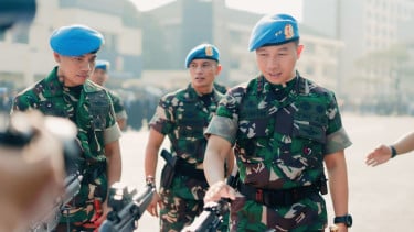 Danpaspampres Mayjen TNI Edwin Adrian Sumantha saat apel pasukan di Jakarta
