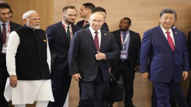 PM India Narendra Modi bersama Presiden Putin dan Presiden China Xi Jinping