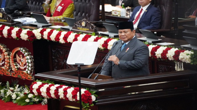 Presiden Prabowo Subianto di Sidang Tahunan MPR RI tahun 2025